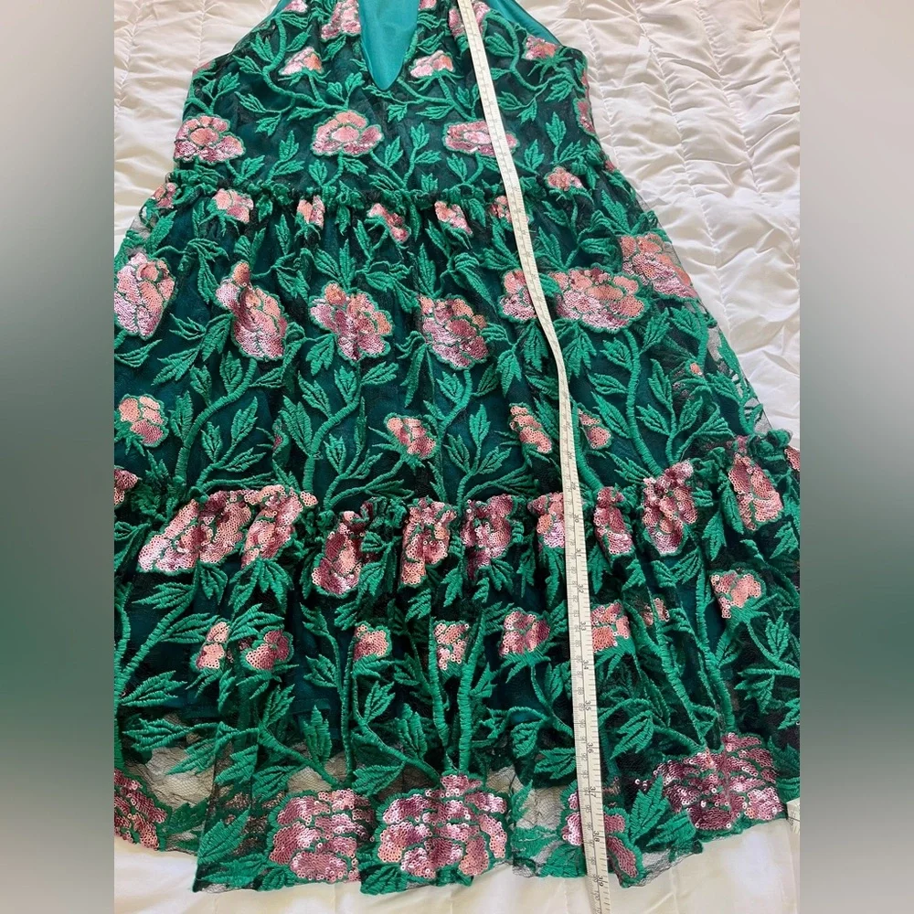 Belle Badgley Mischka Green Pink Sundress - Picture 11 of 11